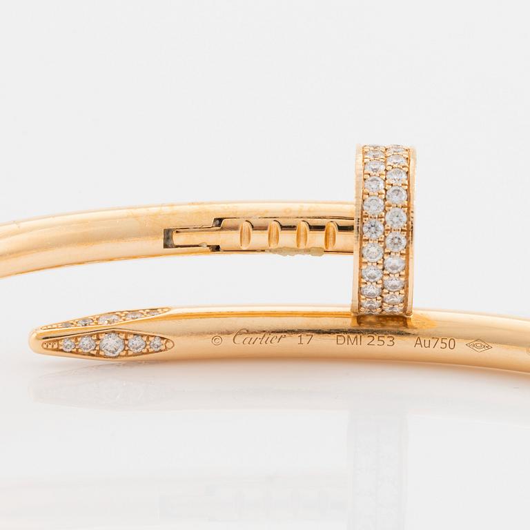 Cartier armband "Juste un Clou" 18K guld med runda briljantslipade diamanter.