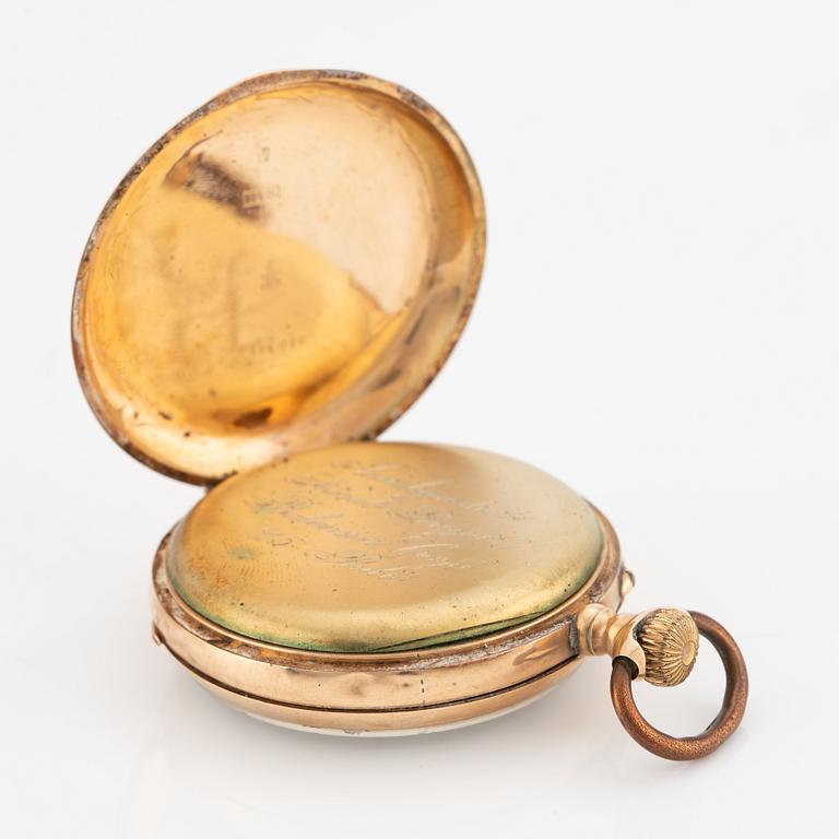 Pocket watch, 14K gold, 47 mm.