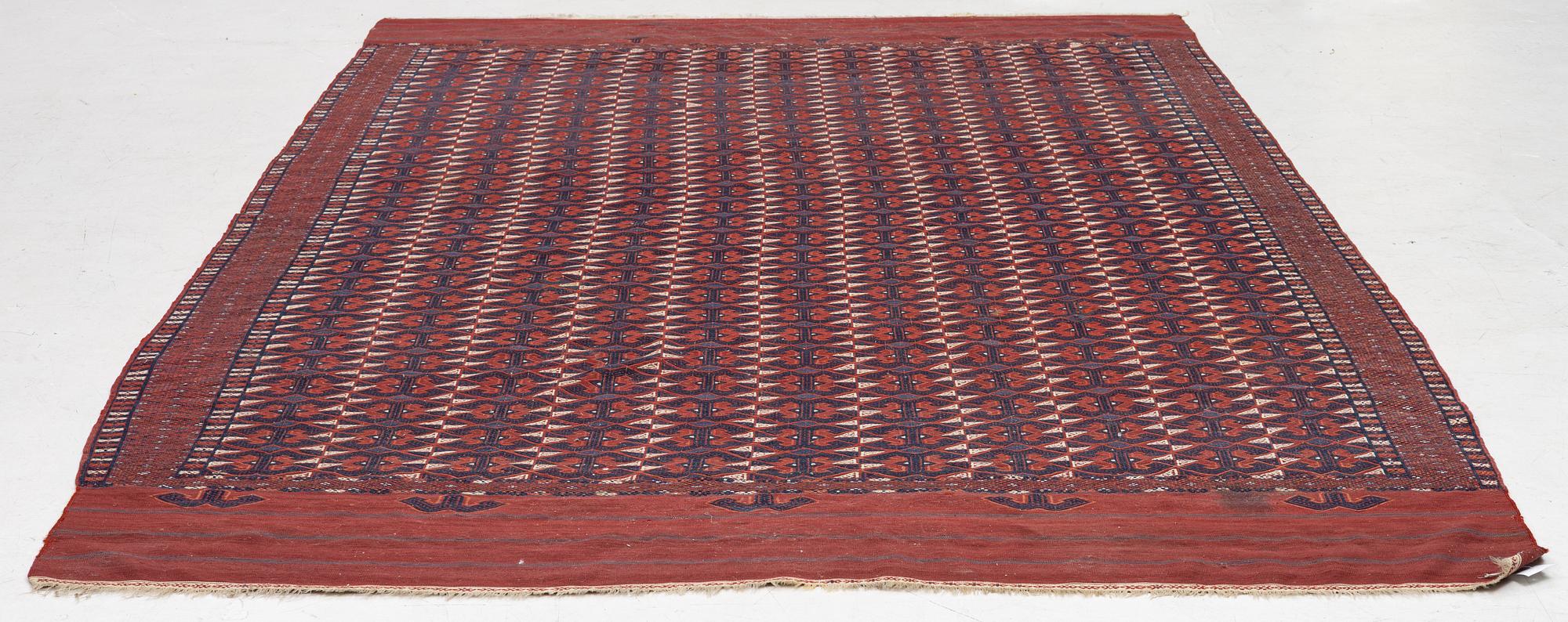 An antique, flat-woven 'Maroofandi', Yomut, Western Turkmenistan, approx. 317 x 207 cm.