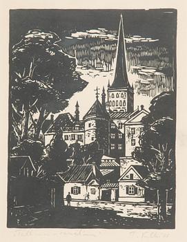 Toivo Kulles, linoleikkaus, 3 kpl, signeeratut ja päivätyt/numeroidut.