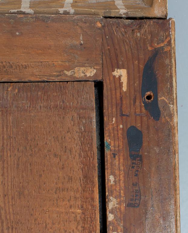 A pair of Gustavian two-light girandole mirrors by Lago Lundén, signed and dated 1789.