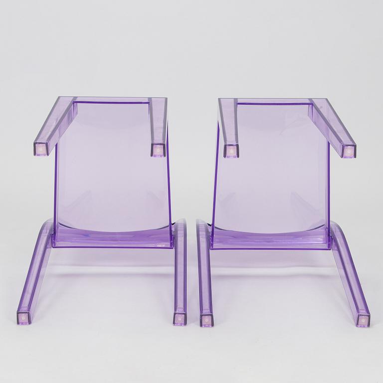 Kartell, Philippe Starck, two "La Marie" chairs and a "Francois Ghost" mirror, Italy.