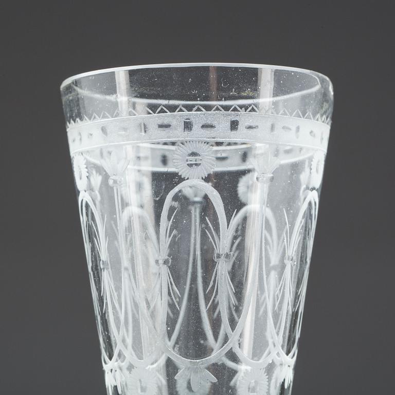 CHAMPAGNEGLAS, 4 st, 1800-tal.