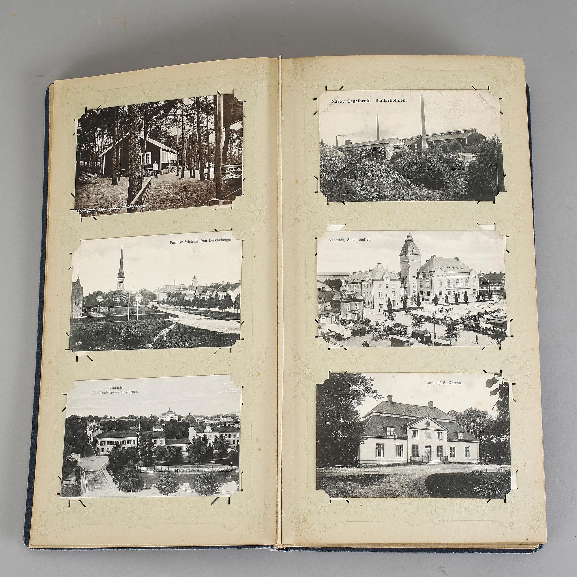 VYKORTSALBUM, tidigt 1900-tal, omkring 100 bilder.