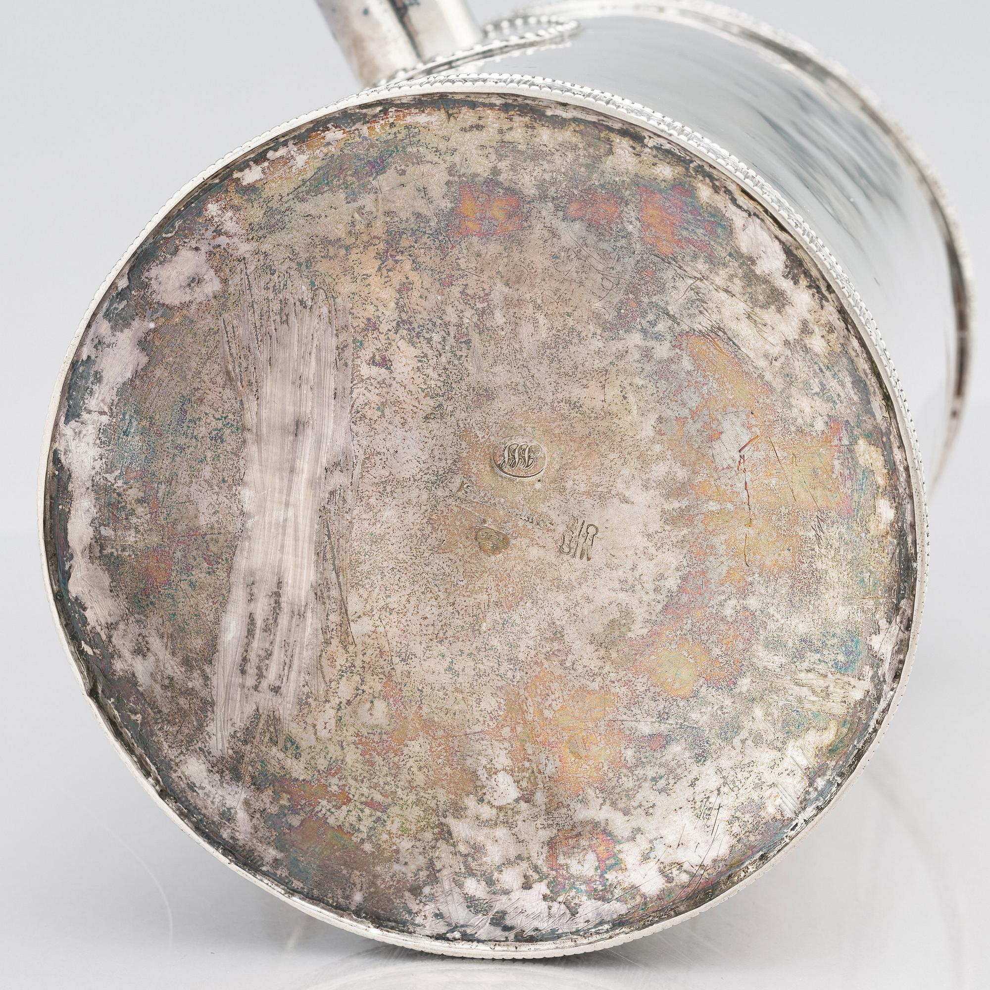 Samuel Lyberg, kaffekanna, silver, Borås 1779-1834. Gustaviansk.