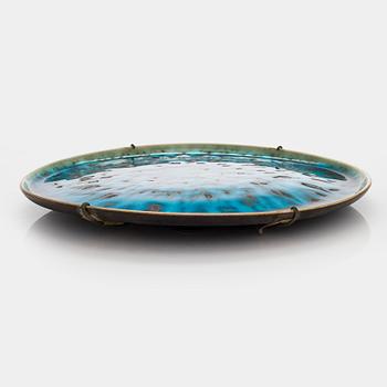 Friedl Holzer-Kjellberg, A stoneware dish, signed ARABIA -F.H.Kj.-.