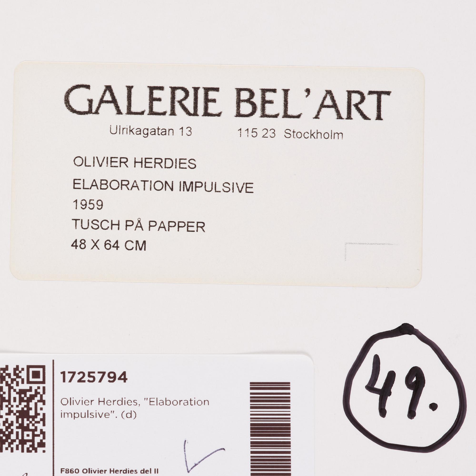Olivier Herdies, "Elaboration impulsive".