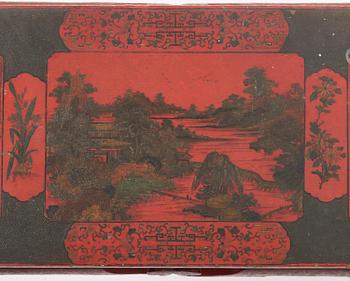 Altarbord, röd lack. Qingdynastin.