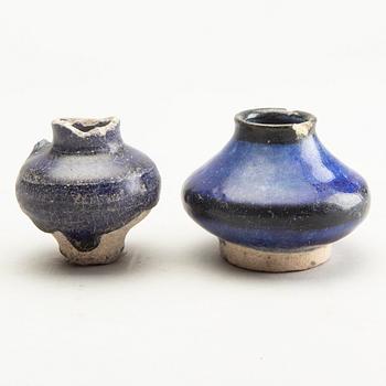 A group of lapiz lazuli blue ceramics, Persia, possibly 12th/14th Century.