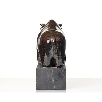 Ulla & Gustav Kraitz, skulptur, stengods, tjur, Förslöv.