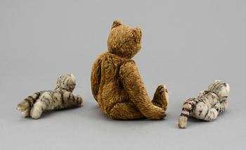 GOSDJUR, 3 st, Steiff, 1900-talets mitt.