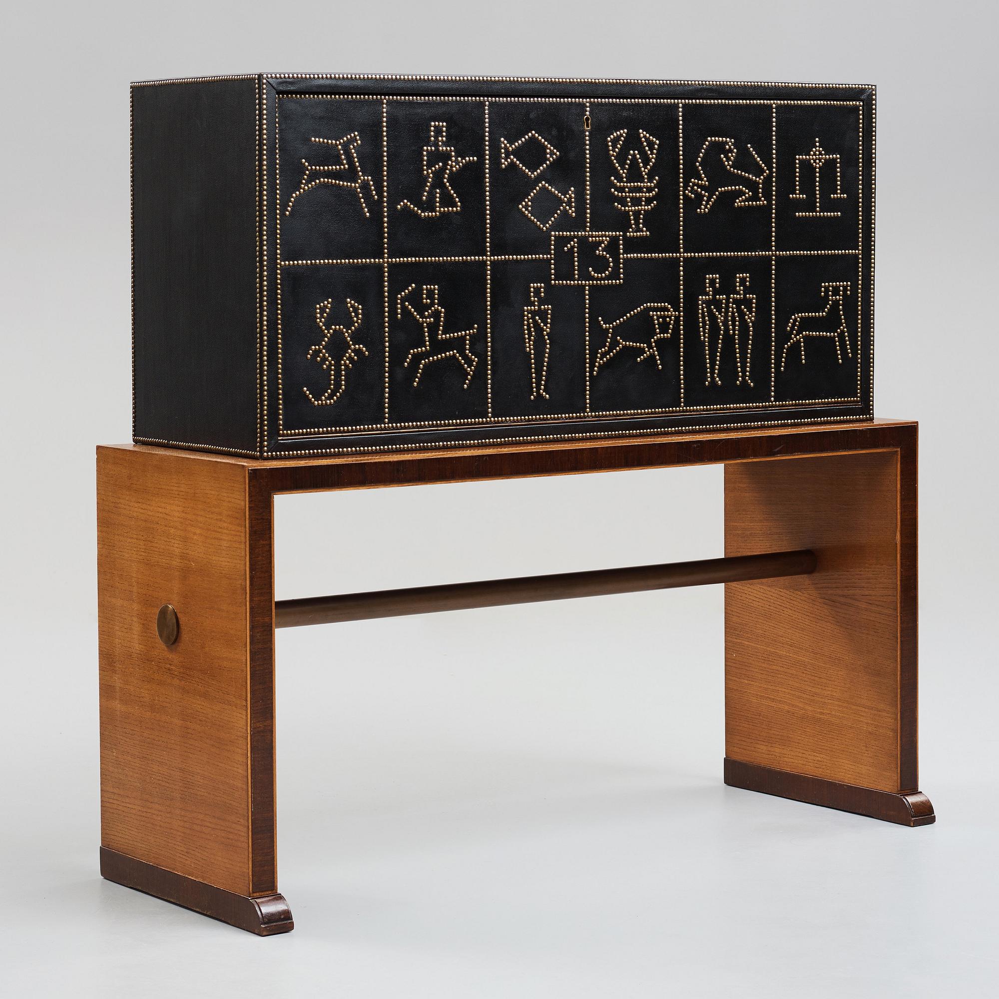 Otto Schulz, a Swedish Modern cabinet on stand by Boet, Gothenburg 1930-40's.