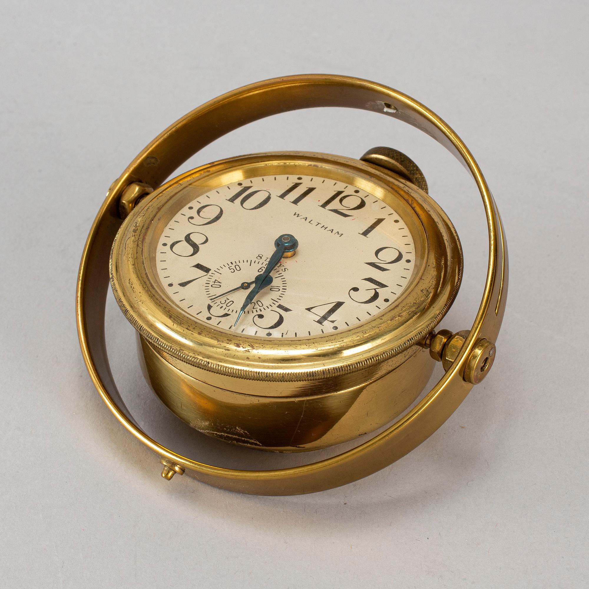 A Waltham 8 day marine chronometer deck clock, USA, early 20th Century.
