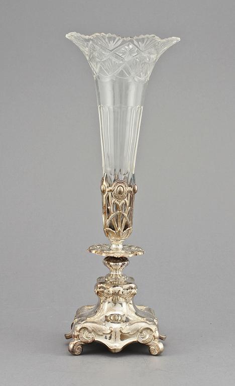 VAS, nysilver samt glas, A.G. Dufva, 1900-tal.