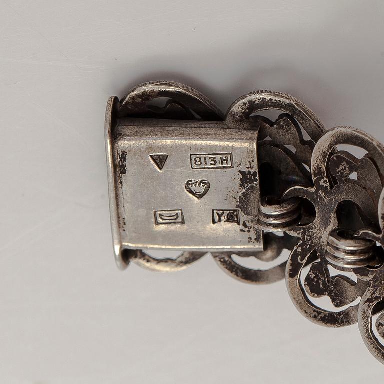 Bracelets, 2 pieces, silver, Tillander, 1952.