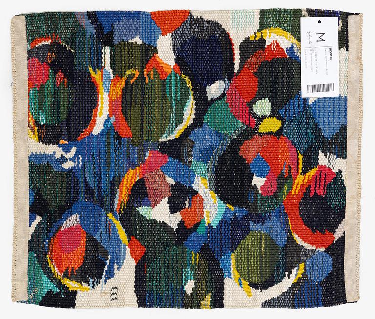 Barbro Sprinchorn, a textile, 'Mörk frukt', tapestry weave, c. 45 x 38 cm, signerad S.