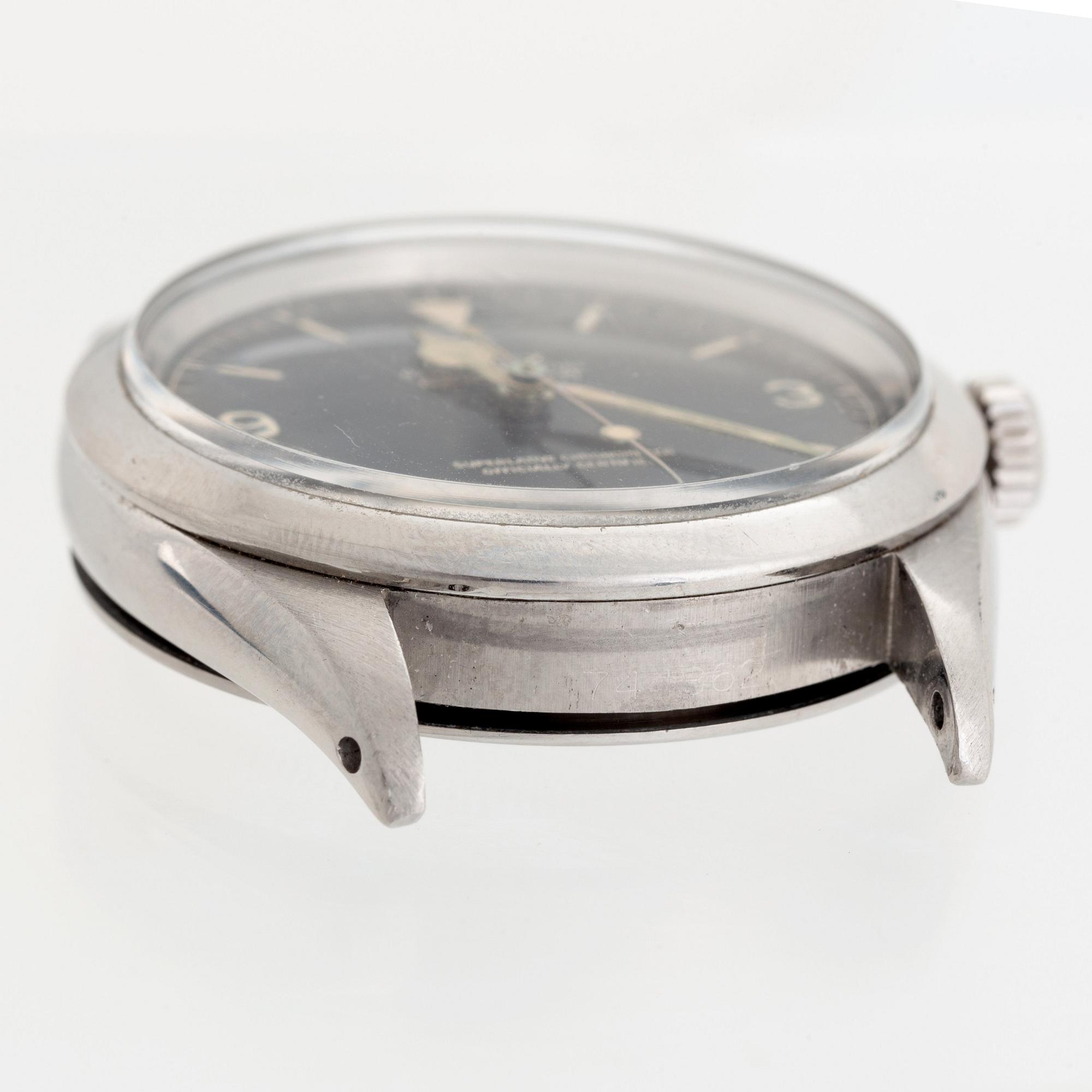 Rolex, Explorer, "Chapter Ring, Exclamation Point, Gilt Dial", "Type 3", ca 1962.