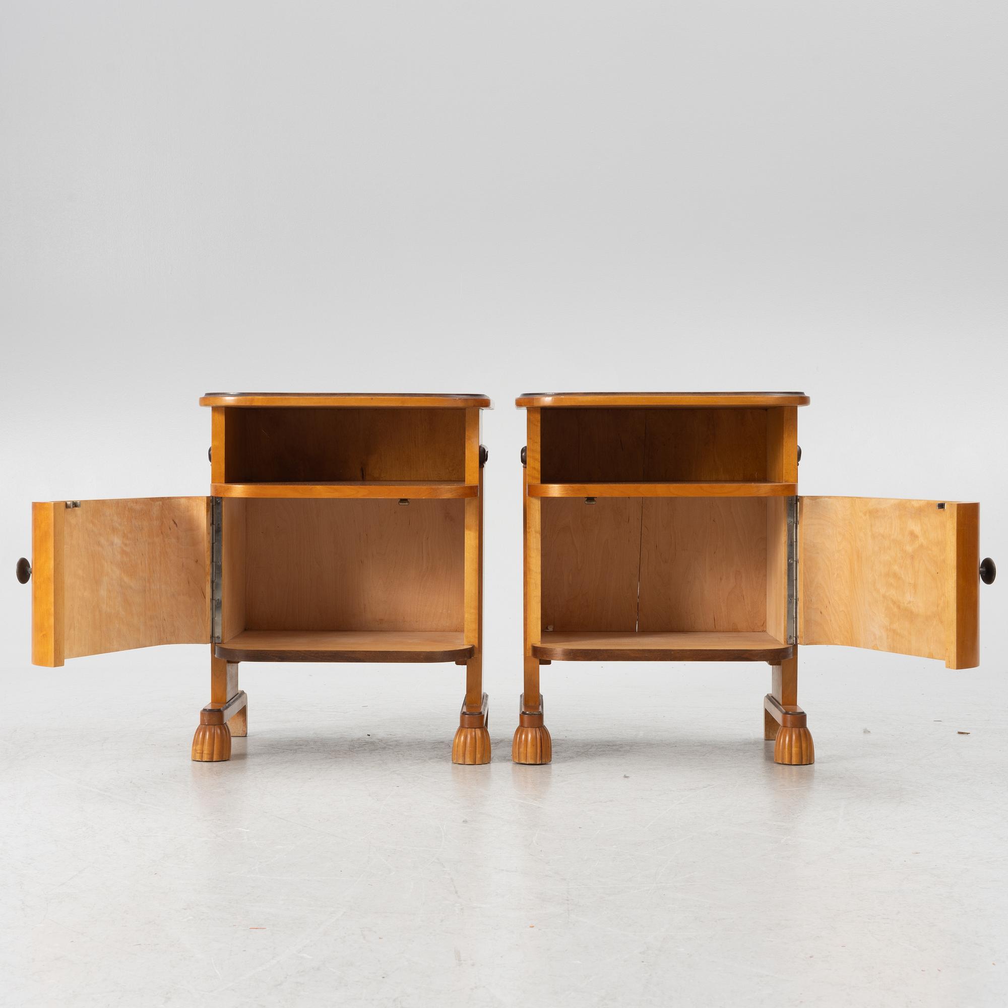 A pair of bedside tables, firsta half of the 20th century.