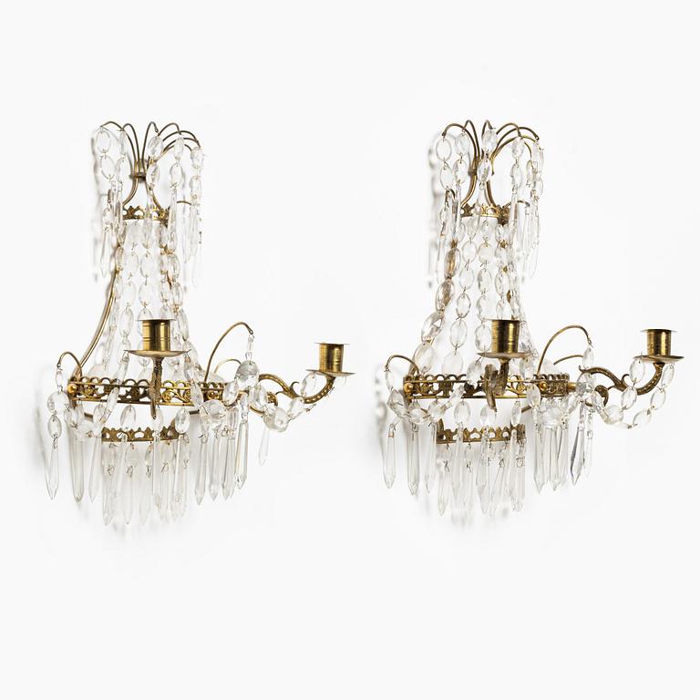 A pair of Empire style wall sconces, mid-20th Century.