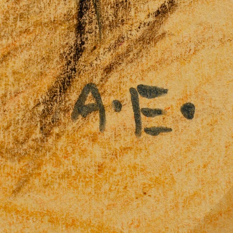 ALBERT ENGSTRÖM, blandteknik, sign A.E.