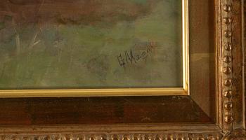 GIUSEPPE MAGNI, oil on panel, signed.