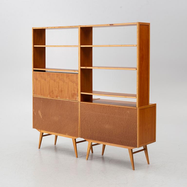 Bookshelves, a pair, mid-20th century.