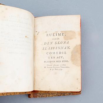 BOKVERK, 6 vol, "Kongl. Svenska Theatren", Stockholm 1778-85.