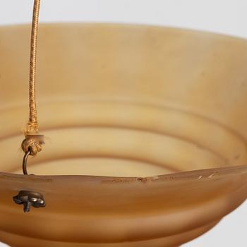 Edward Hald, a ceiling lamp model "HD 625", Orrefors & Nordiska Kompaniet, 1930s.