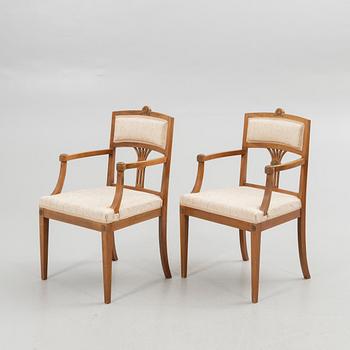 Karmstolar, ett par, Empire-stil, 1900-talets första hälft.