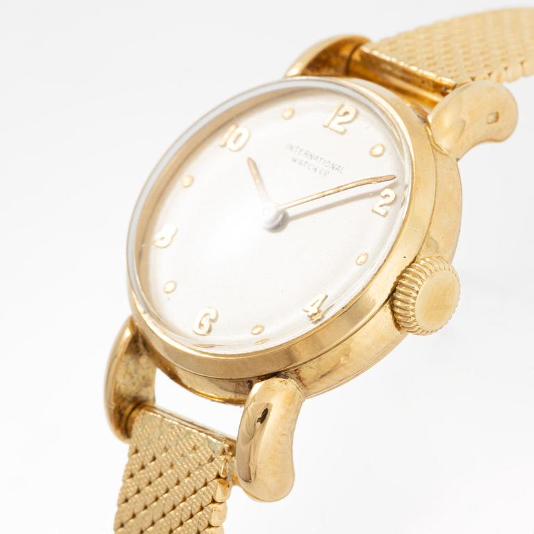 International Watch Co, 18K gold, wristwatch, 20.5 mm.