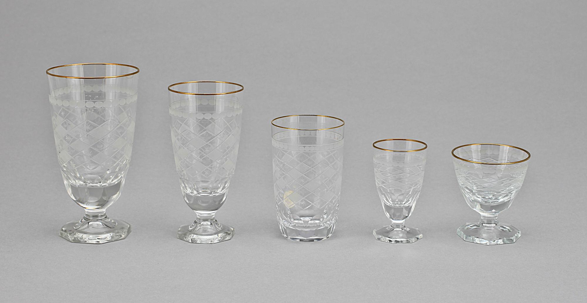 GLASSERVIS, 60 delar, Kosta, 1900-talets första hälft.