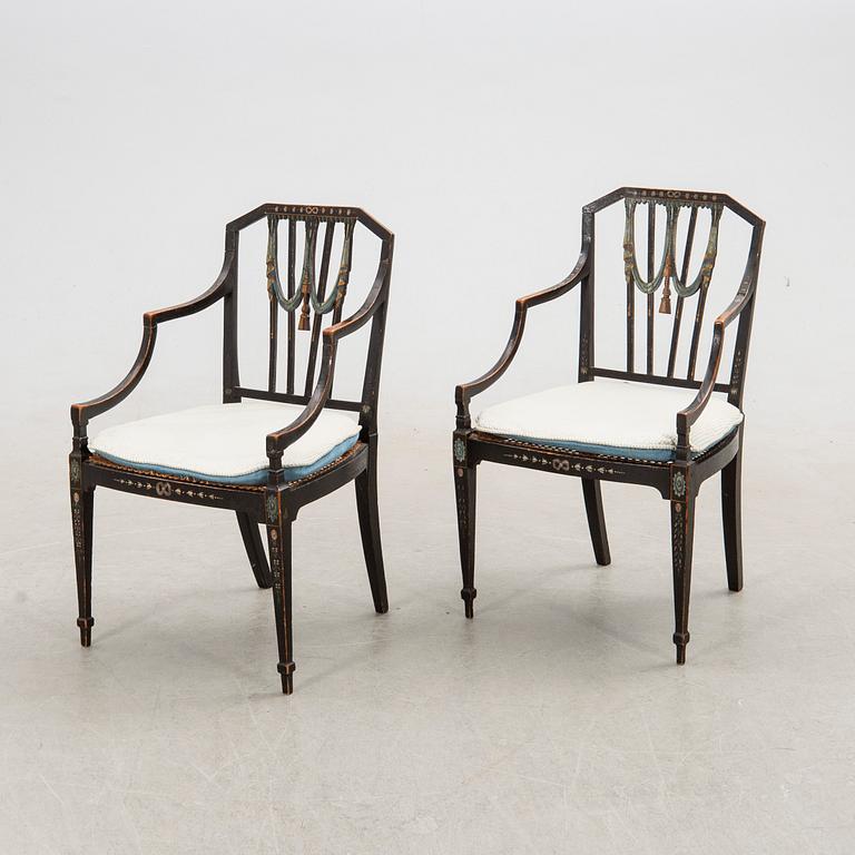 Armchairs, a pair, Denmark, 19th century.