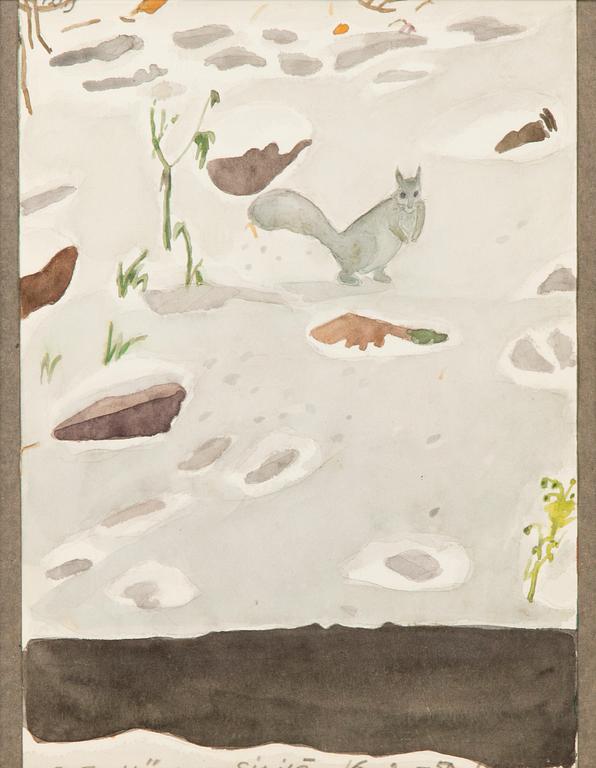 Greta Hällfors-sipilä, Orava talvimaisemassa.