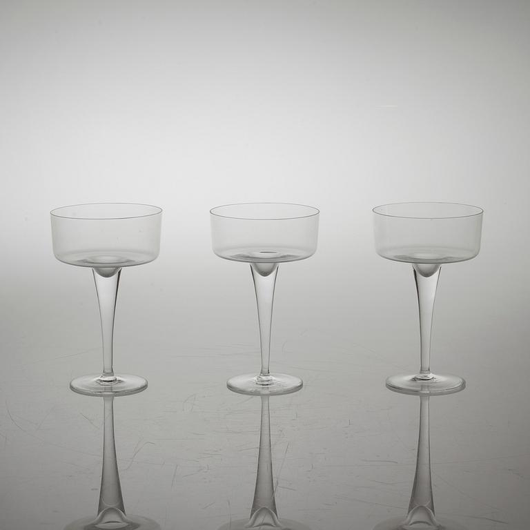 Eleven champagne glass, by Rosental, late 20th century.