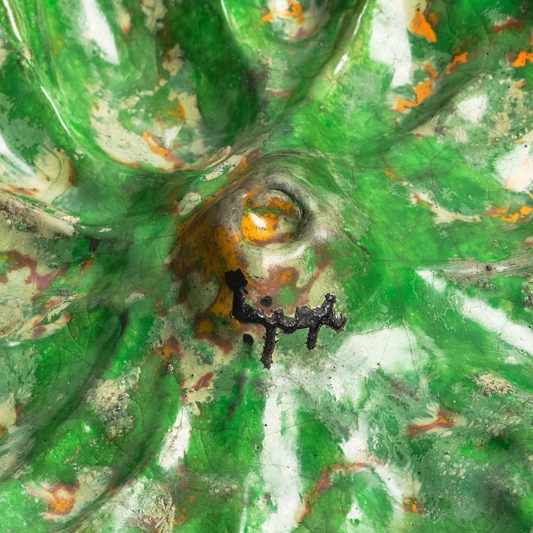 Hans Hedberg, a green glazed faience sculpture of a pumpkin, Biot, France.
