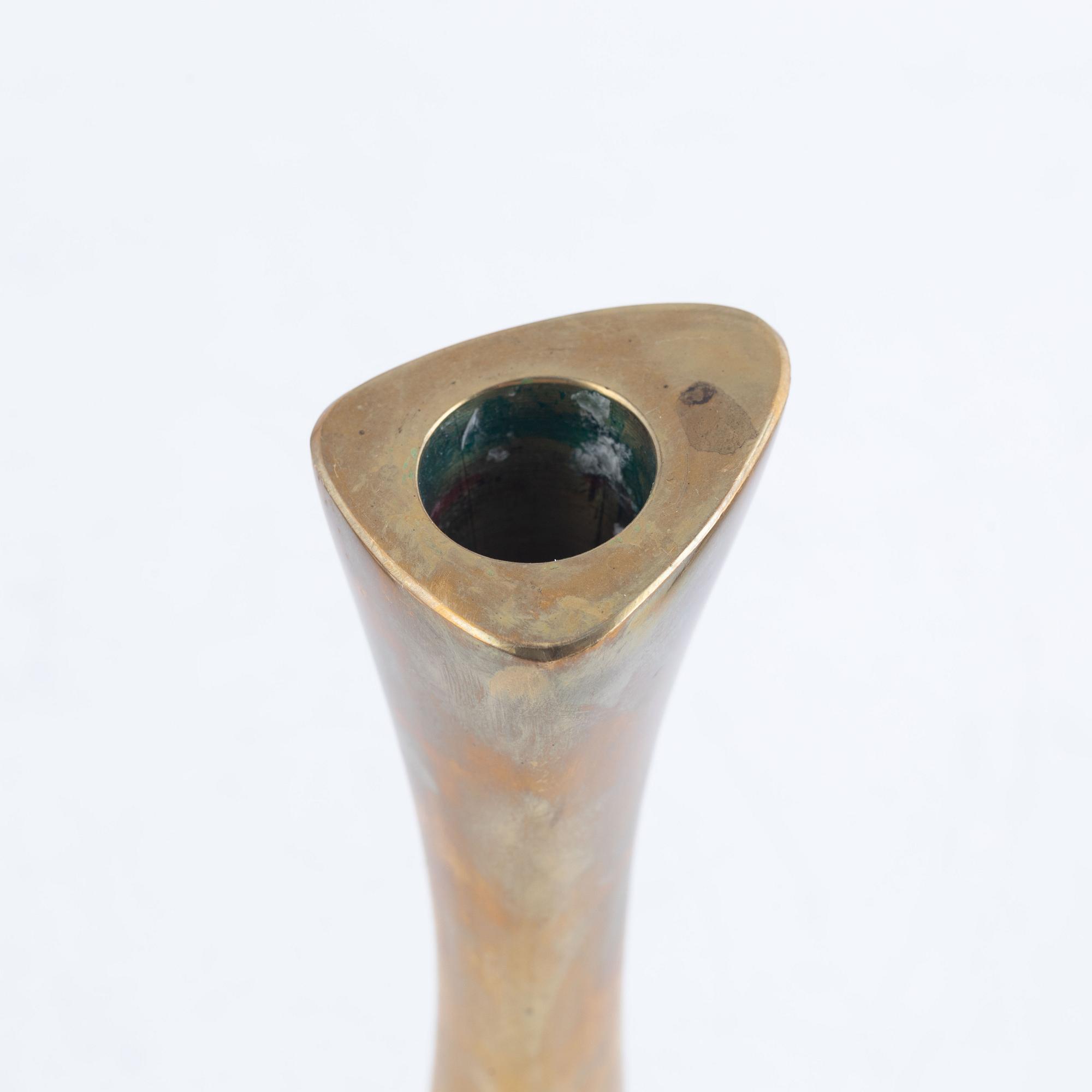 Candlesticks, 6 pcs, brass, Eskilstuna, K-E Ytterberg, BCA Eskilstuna, 1960s.
