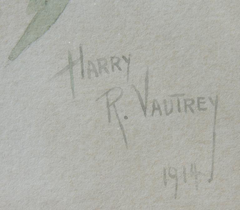 OKÄND KONSTNÄR, akvareller, 2 st, sign, Harry R Vautrey.