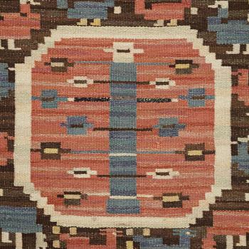 Märta Måås-Fjetterström, a textile, "Hönsen", flat weave, ca ca 56-56,5 x 64,5-65,5 cm, signed MMF.