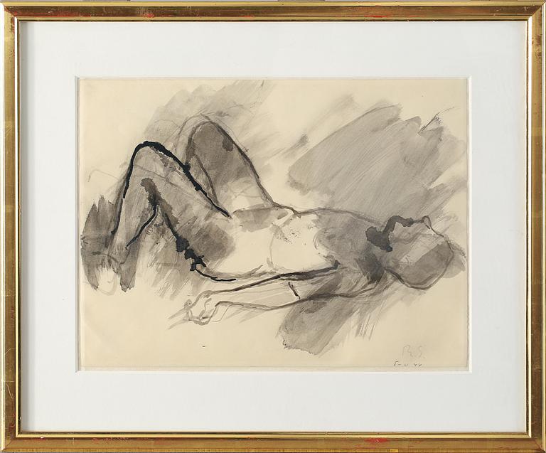 RAGNAR SANDBERG, tuschlavering, monogramsignerad.