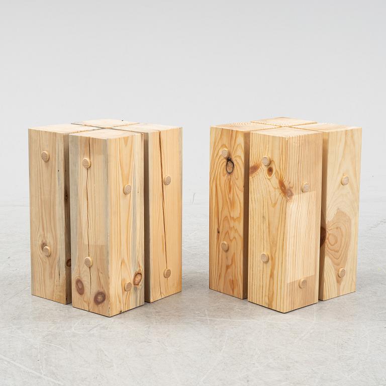 Jack Dalla Santa, a pair of stools, for Layered, his own studio, 21st Century.