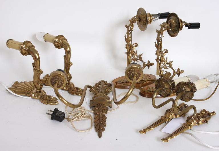 PARTI VÄGGLYSTRAR, 5 st, 1900-tal.