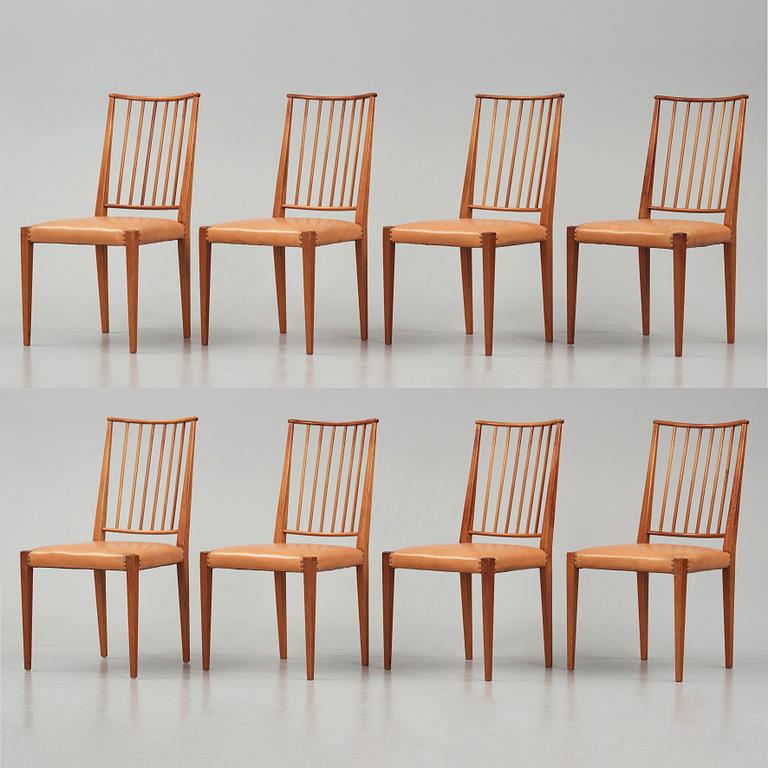 Josef Frank, a set of eight chairs model "970", Firma Svenskt Tenn, Sweden mid-20th century.