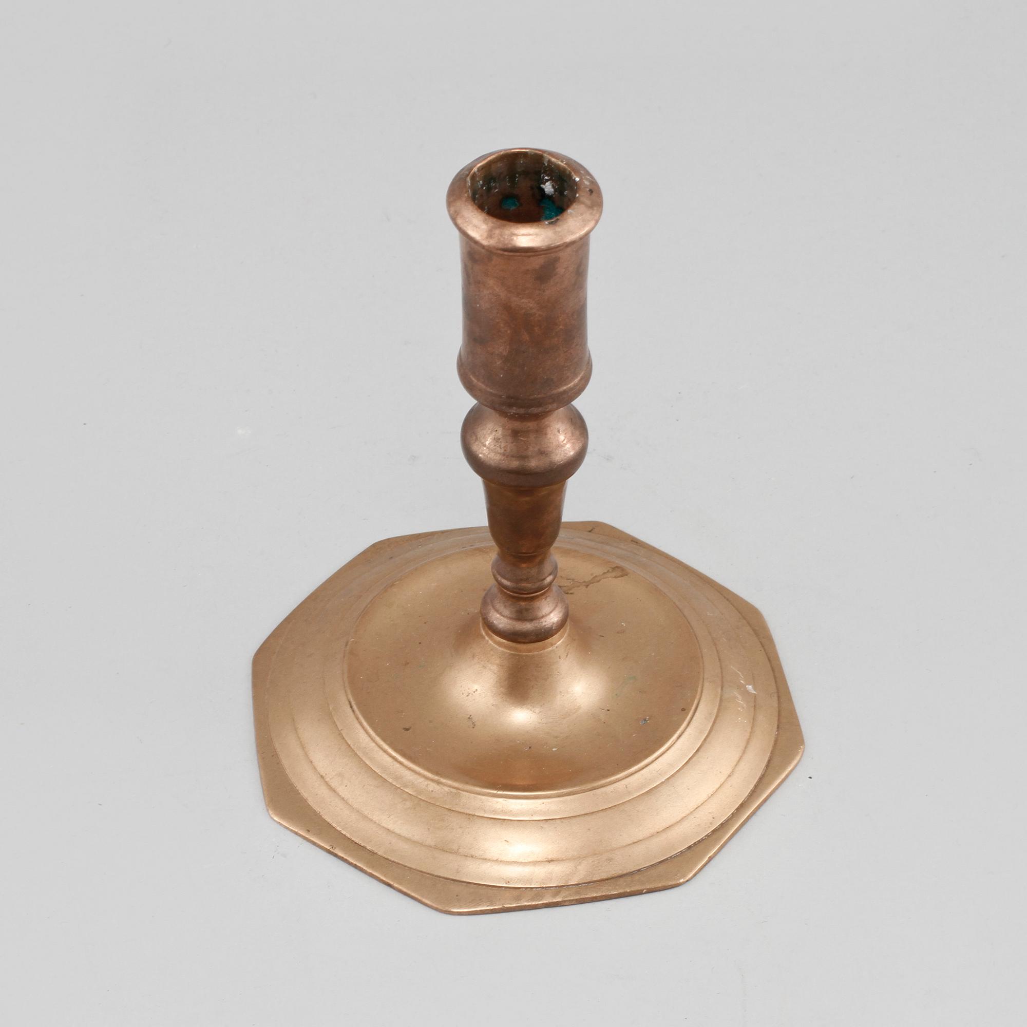 LJUSSTAKE, mässing, 1700-tal.