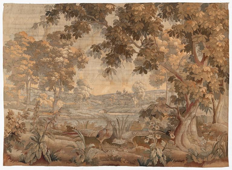 A french 'Verdur' tapestry, c. 200 x 289 cm, France, second half of the 19th century.