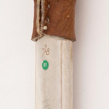 A reindeer horn knife by Jan Åke Blind, before 1967, signed.