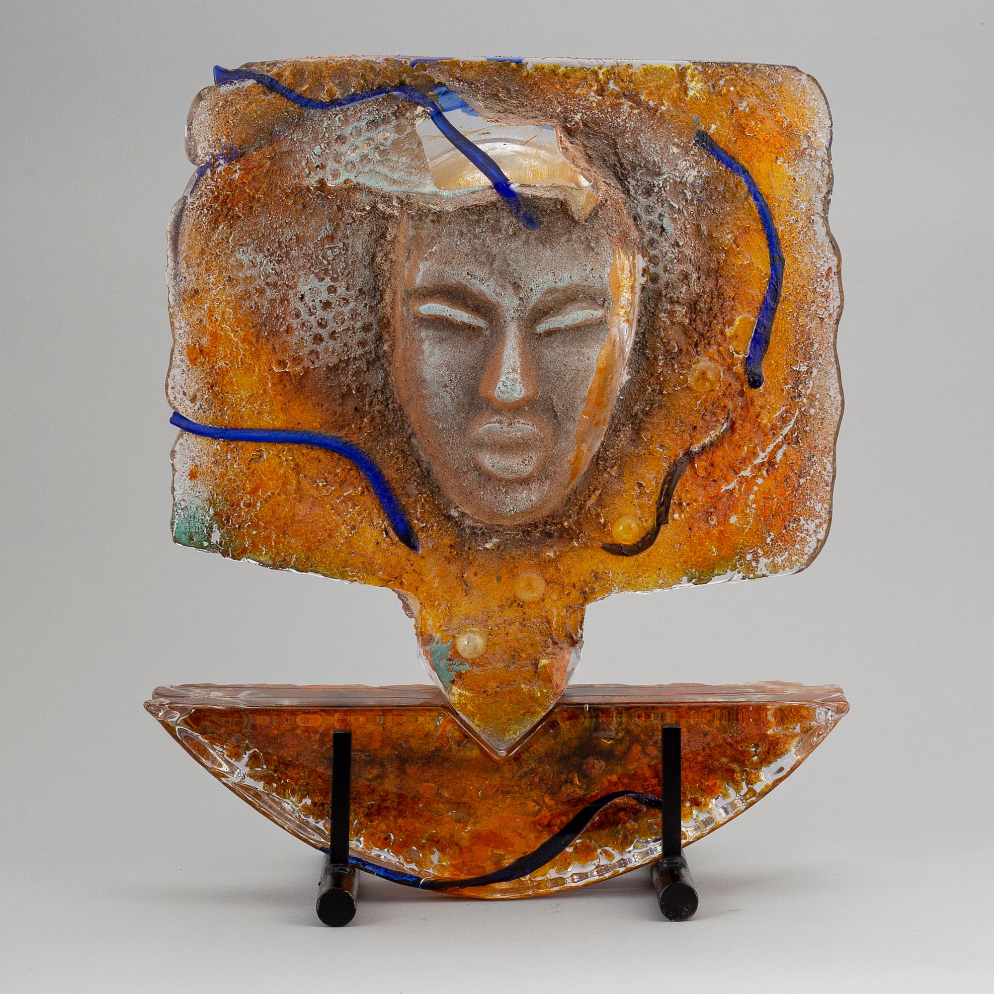 BJÖRN EKEGREN, skulptur, sandgjutet glas, unik, signerad Björn Ekegren och daterad 2006.