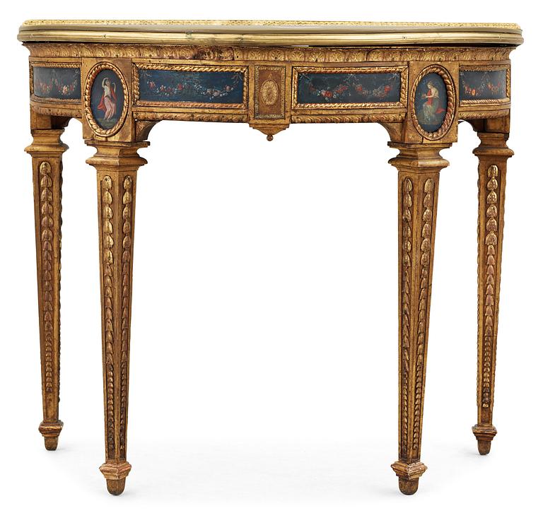 A presumably English late 18th century console table.
