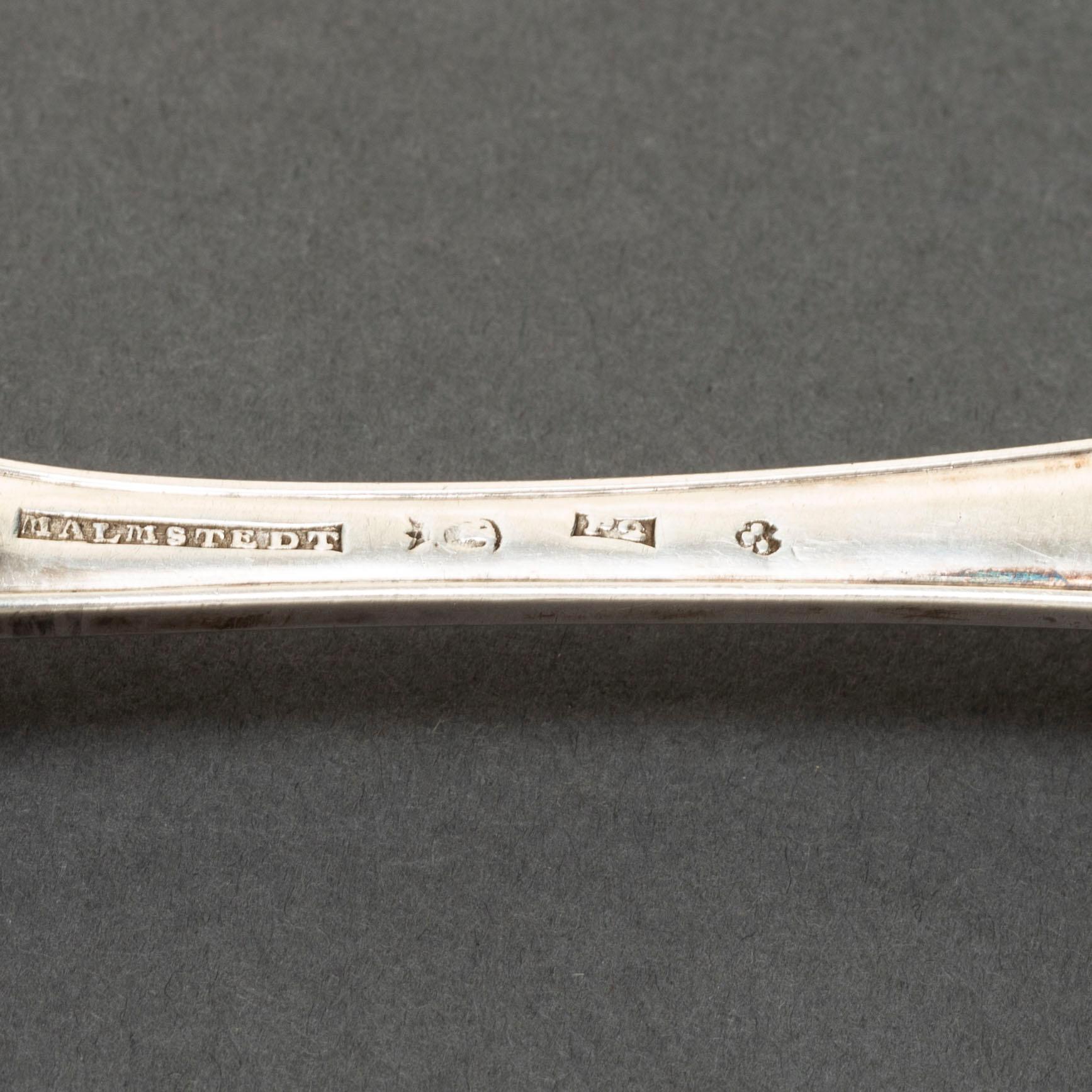 22 silver spoons, Sweden 18th/19th century.