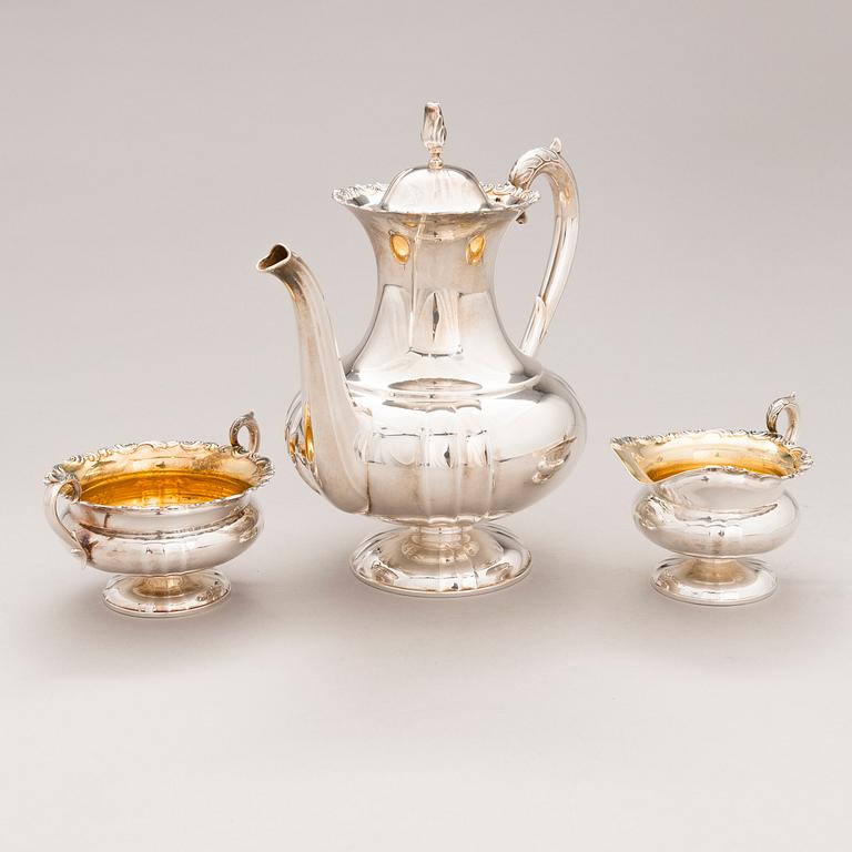 A 3-piece silver coffee set, Kultakeskus, Hämeenlinna 1980 and 1981.