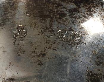 SKÅL SAMT GRÄDDKANNA, silver, London 1814 resp sent 1800-tal.